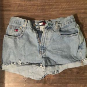 Tommy Hilfiger vintage cut off jean shorts.